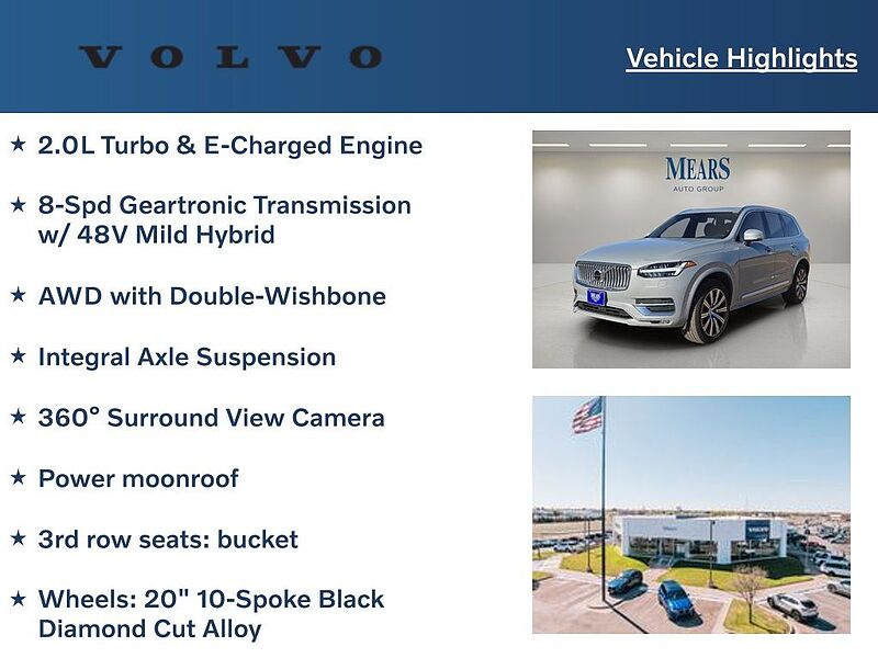 Volvo XC90 Plus, B6 AWD Gas (mild hybrid), Gasoline, Bright, 7 Seats